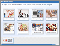 TEACH:diabetes topic selection screen